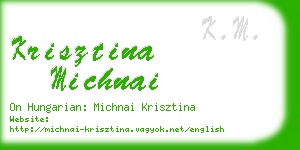 krisztina michnai business card